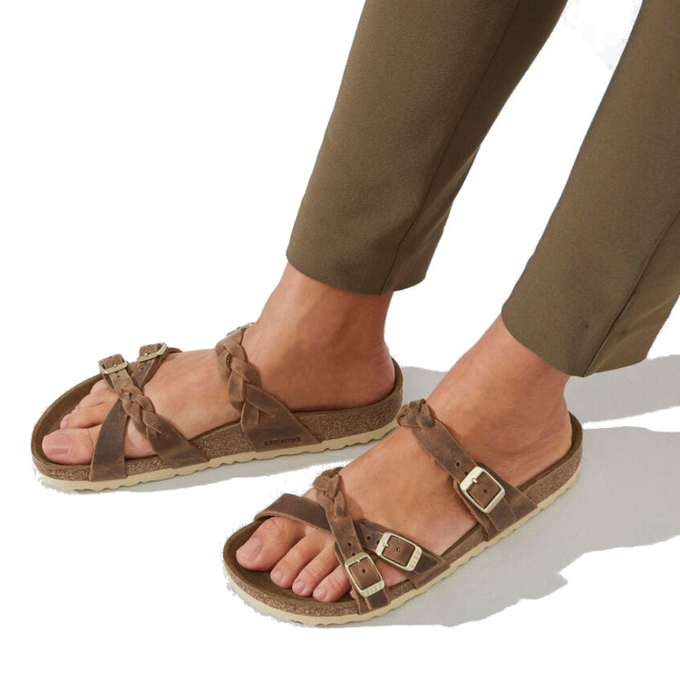 Birkenstock Franca Braided Oiled Leath | Cognac | Reg Width - Women's (1024052) - Image 5